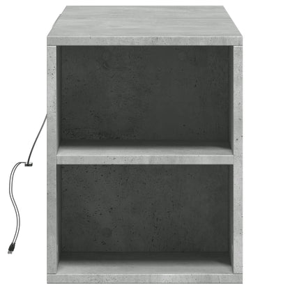 TV Wall Cabinet with LED Lights Concrete Grey 135x31x39.5 cm