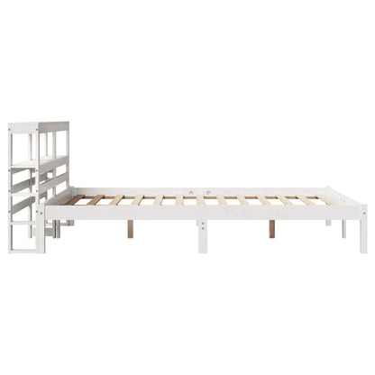 Bed Frame without Mattress White 140x190 cm Solid Wood Pine