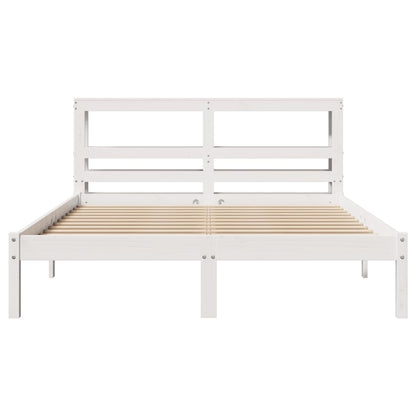 Bed Frame without Mattress White 140x200 cm Solid Wood Pine