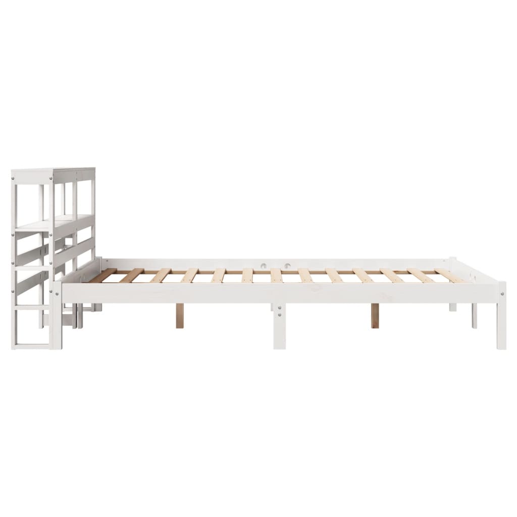 Bed Frame without Mattress White 140x200 cm Solid Wood Pine