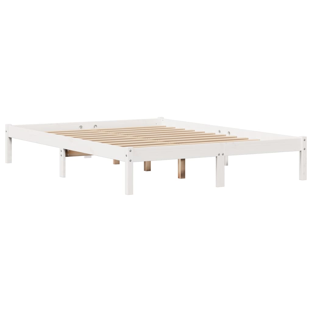 Bed Frame without Mattress White 140x200 cm Solid Wood Pine