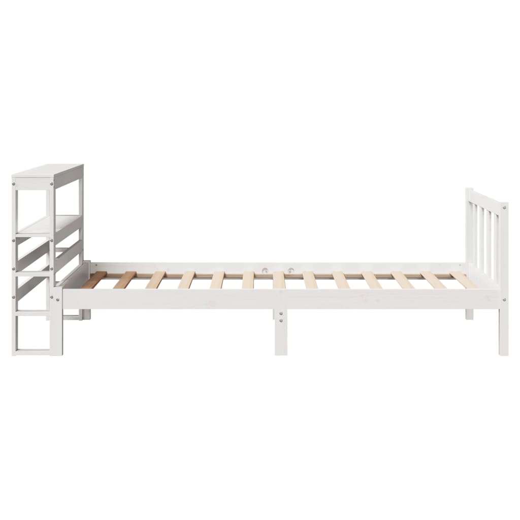 Bed Frame without Mattress White 75x190 cm Small Single Solid Wood Pine