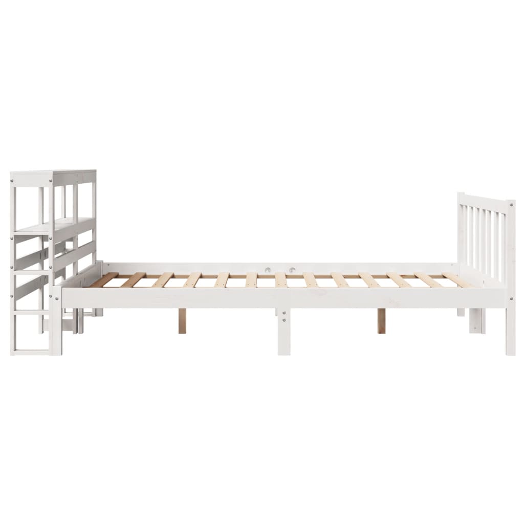 Bed Frame without Mattress White 140x190 cm Solid Wood Pine