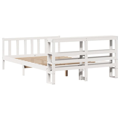 Bed Frame without Mattress White 140x190 cm Solid Wood Pine