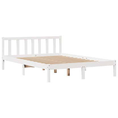 Bed Frame without Mattress White 140x190 cm Solid Wood Pine