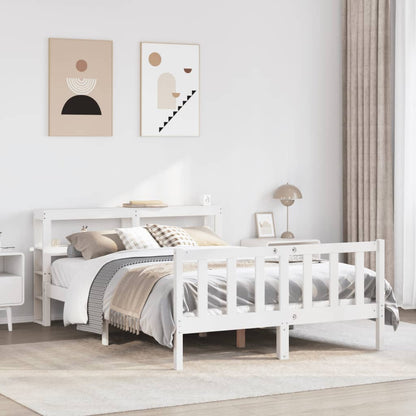 Bed Frame without Mattress White 140x190 cm Solid Wood Pine