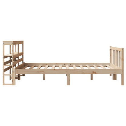 Bed Frame with Headboard 150x200 cm King Size Solid Wood Pine