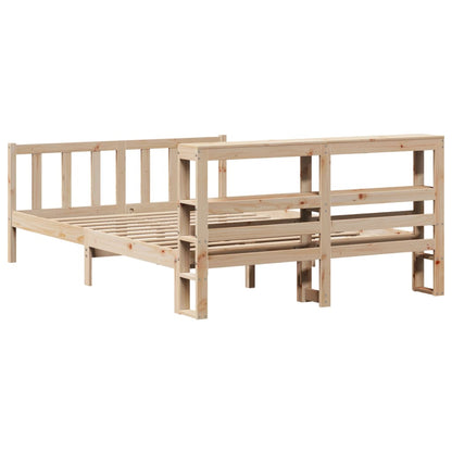 Bed Frame with Headboard 150x200 cm King Size Solid Wood Pine