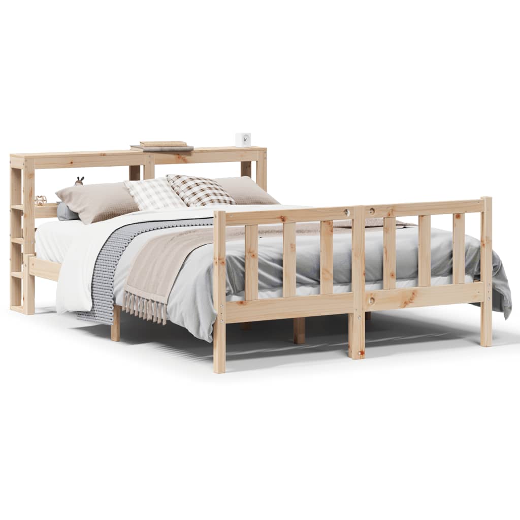 Bed Frame with Headboard 150x200 cm King Size Solid Wood Pine