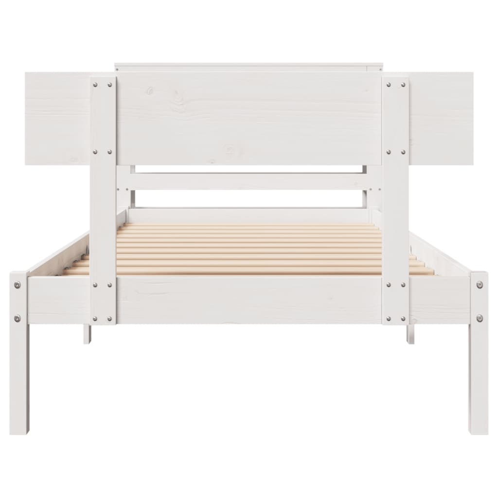 Bed Frame without Mattress White 75x190 cm Small Single Solid Wood Pine