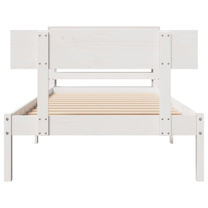 Bed Frame without Mattress White 75x190 cm Small Single Solid Wood Pine