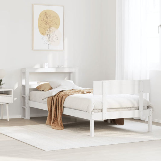 Bed Frame without Mattress White 75x190 cm Small Single Solid Wood Pine