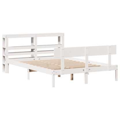 Bed Frame without Mattress White 120x190 cm Small Double Solid Wood Pine