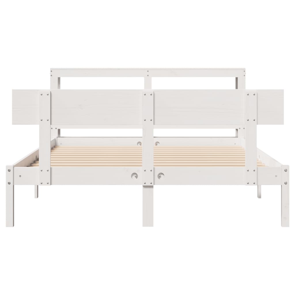 Bed Frame without Mattress White 120x190 cm Small Double Solid Wood Pine