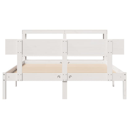 Bed Frame without Mattress White 120x190 cm Small Double Solid Wood Pine