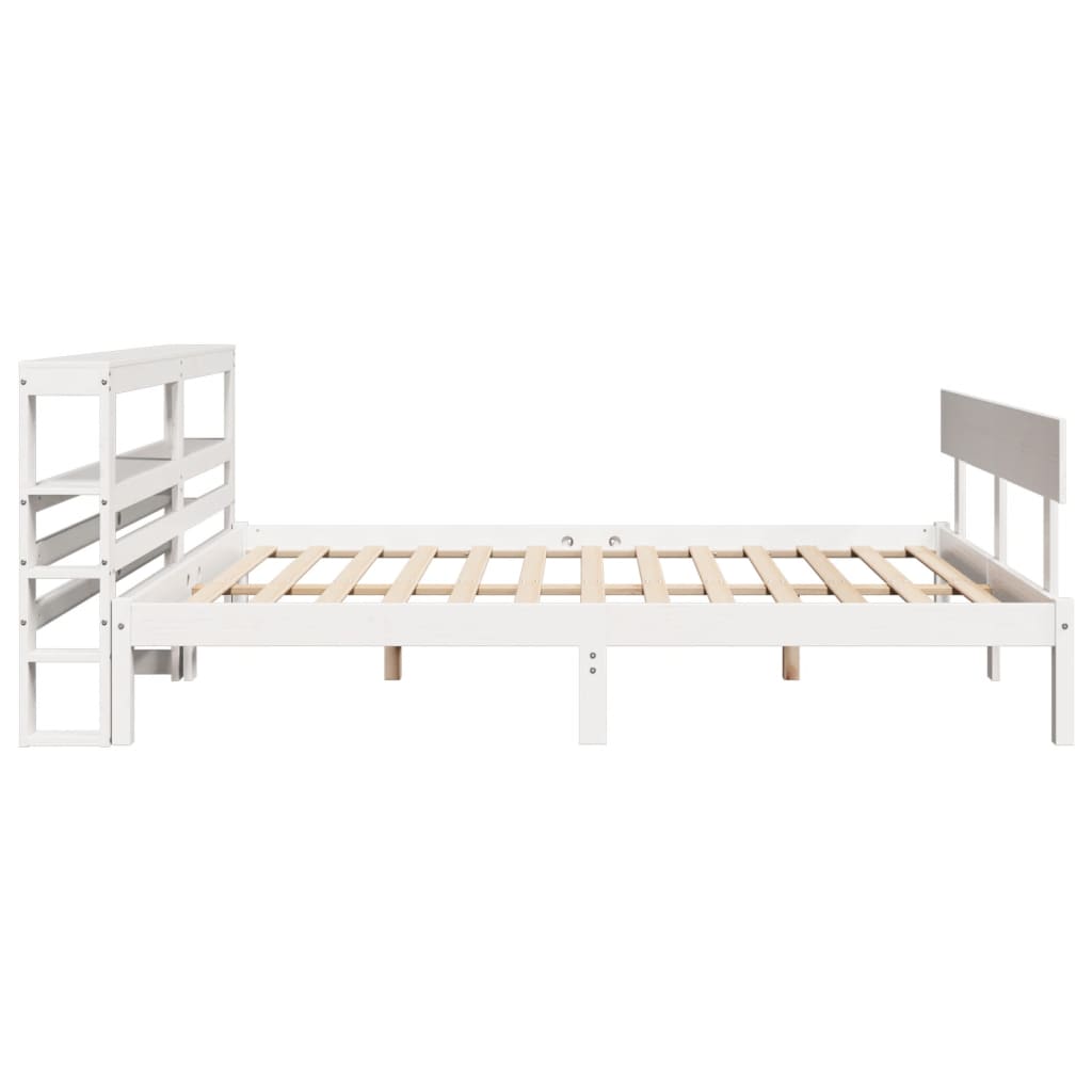 Bed Frame without Mattress White 120x190 cm Small Double Solid Wood Pine