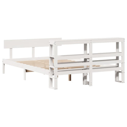 Bed Frame without Mattress White 120x190 cm Small Double Solid Wood Pine