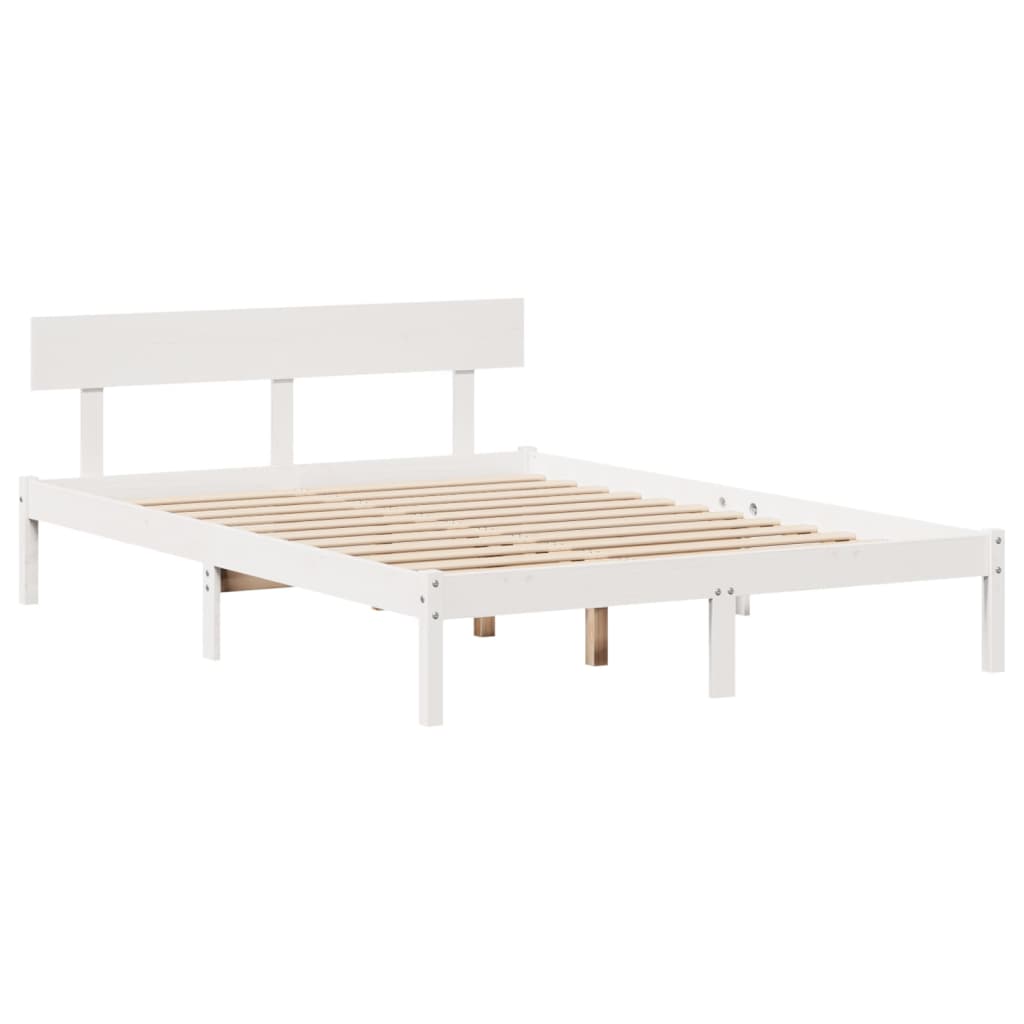 Bed Frame without Mattress White 120x190 cm Small Double Solid Wood Pine