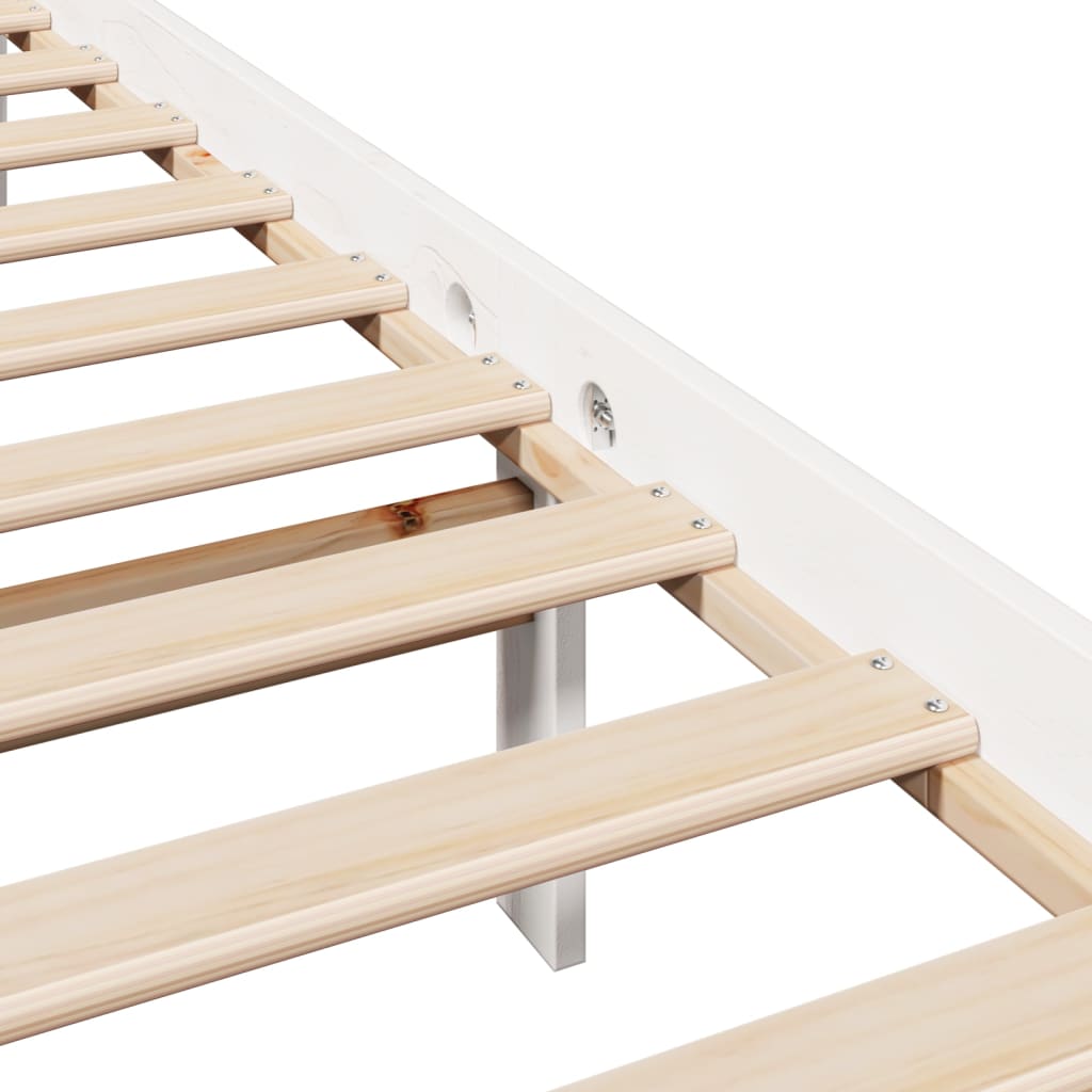 Bed Frame without Mattress White 120x190 cm Small Double Solid Wood Pine