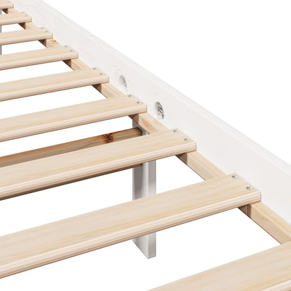 Bed Frame without Mattress White 120x190 cm Small Double Solid Wood Pine