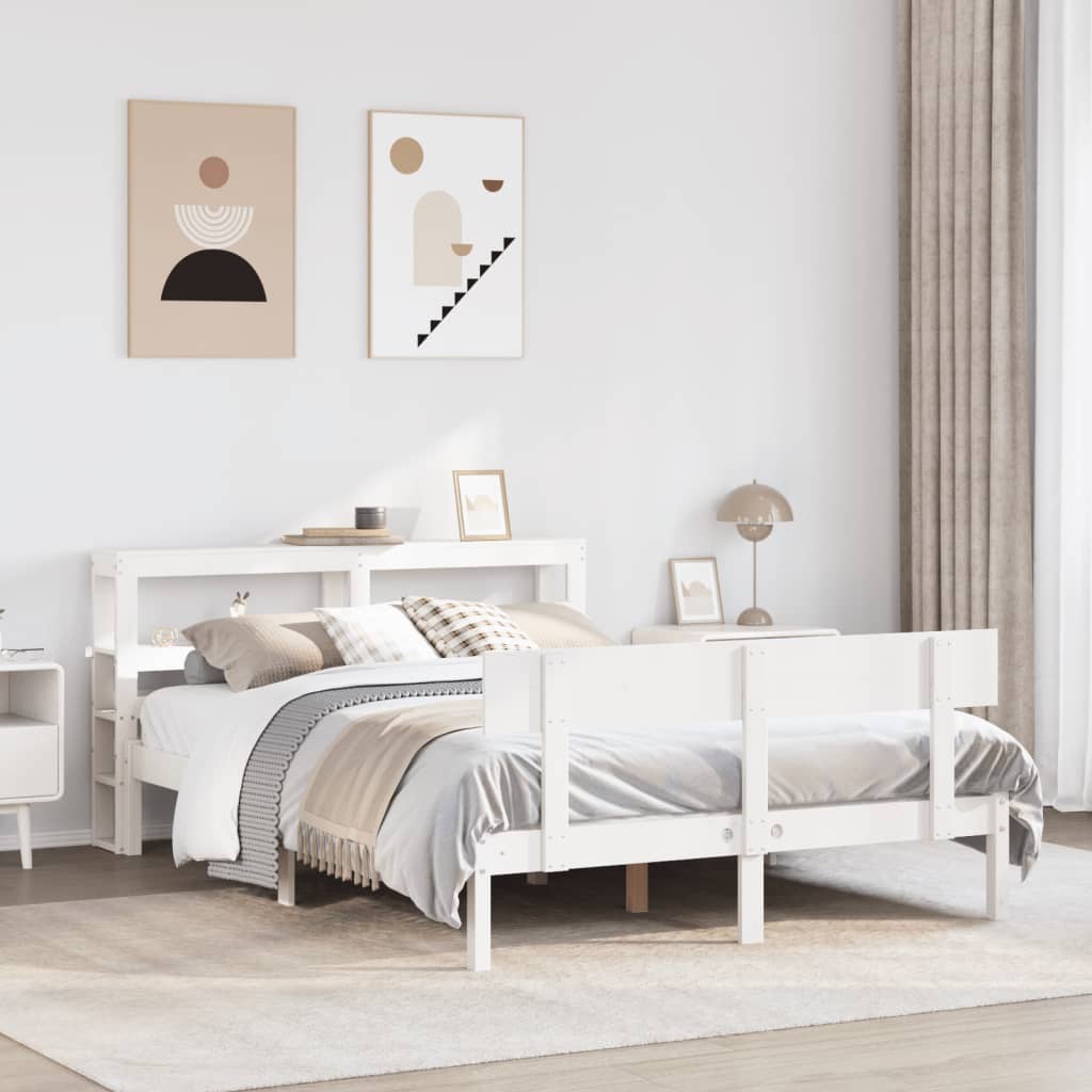 Bed Frame without Mattress White 120x190 cm Small Double Solid Wood Pine