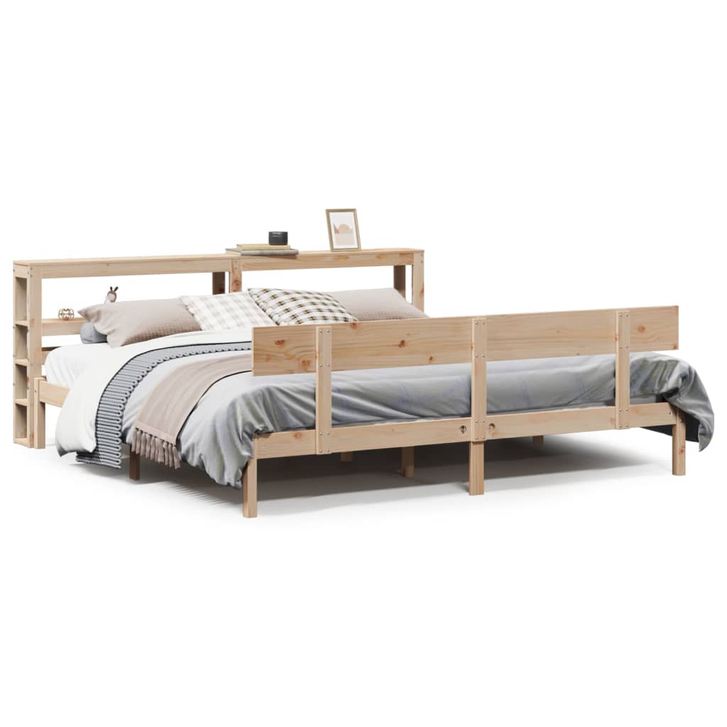 Bed Frame without Mattress 200x200 cm Solid Wood Pine