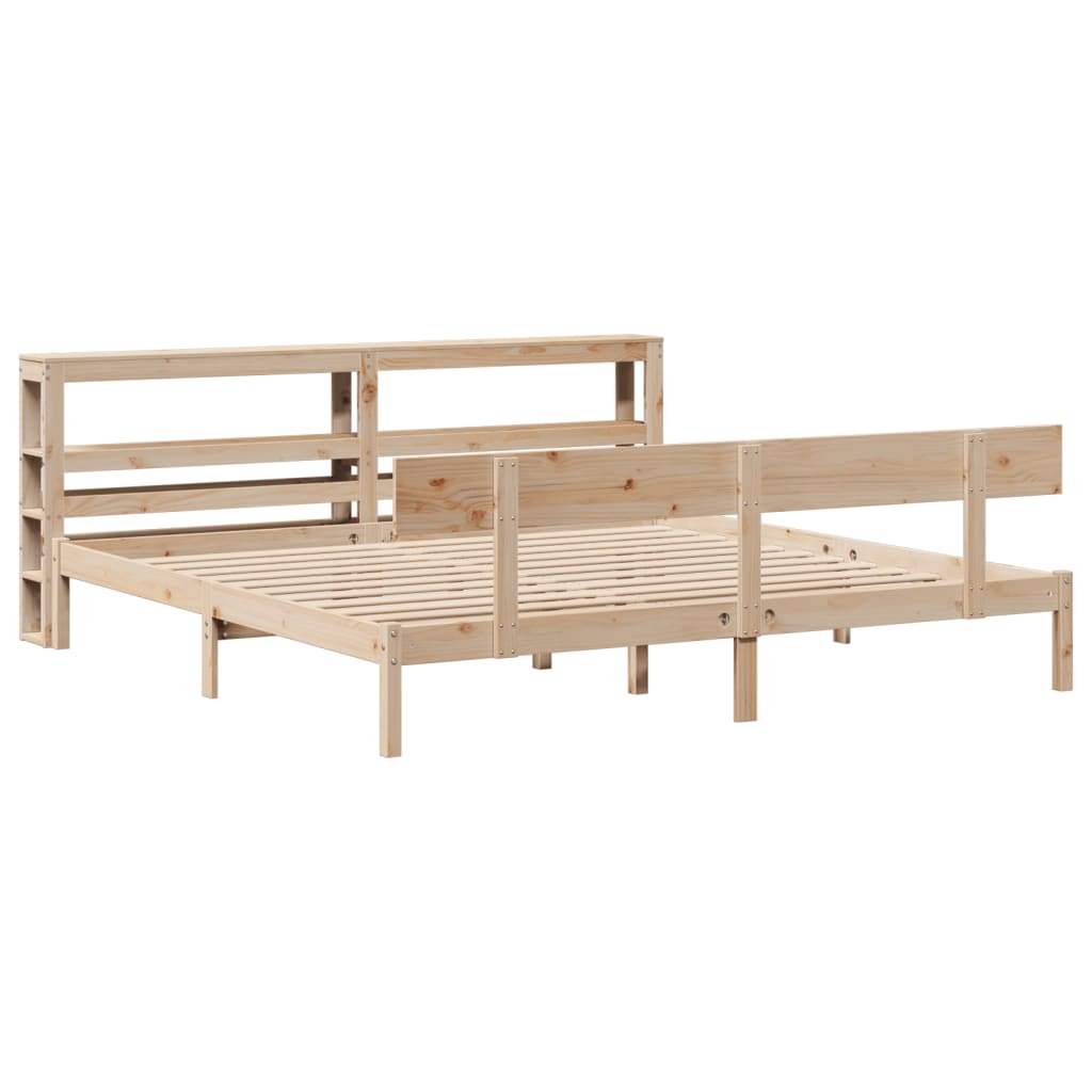 Bed Frame without Mattress 200x200 cm Solid Wood Pine