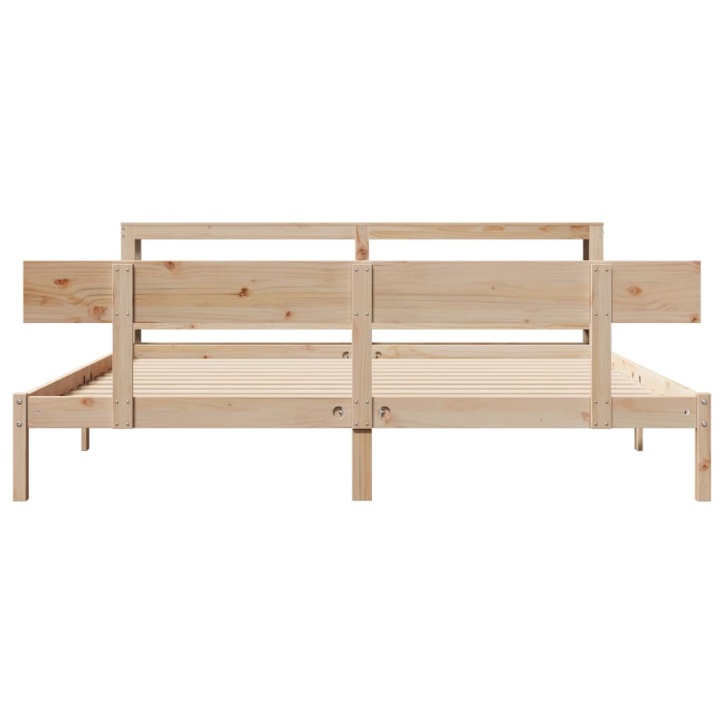 Bed Frame without Mattress 200x200 cm Solid Wood Pine