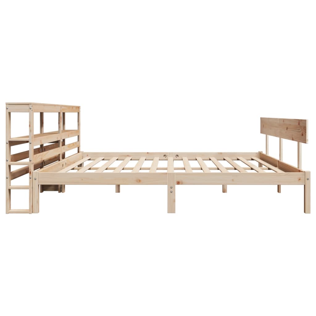 Bed Frame without Mattress 200x200 cm Solid Wood Pine