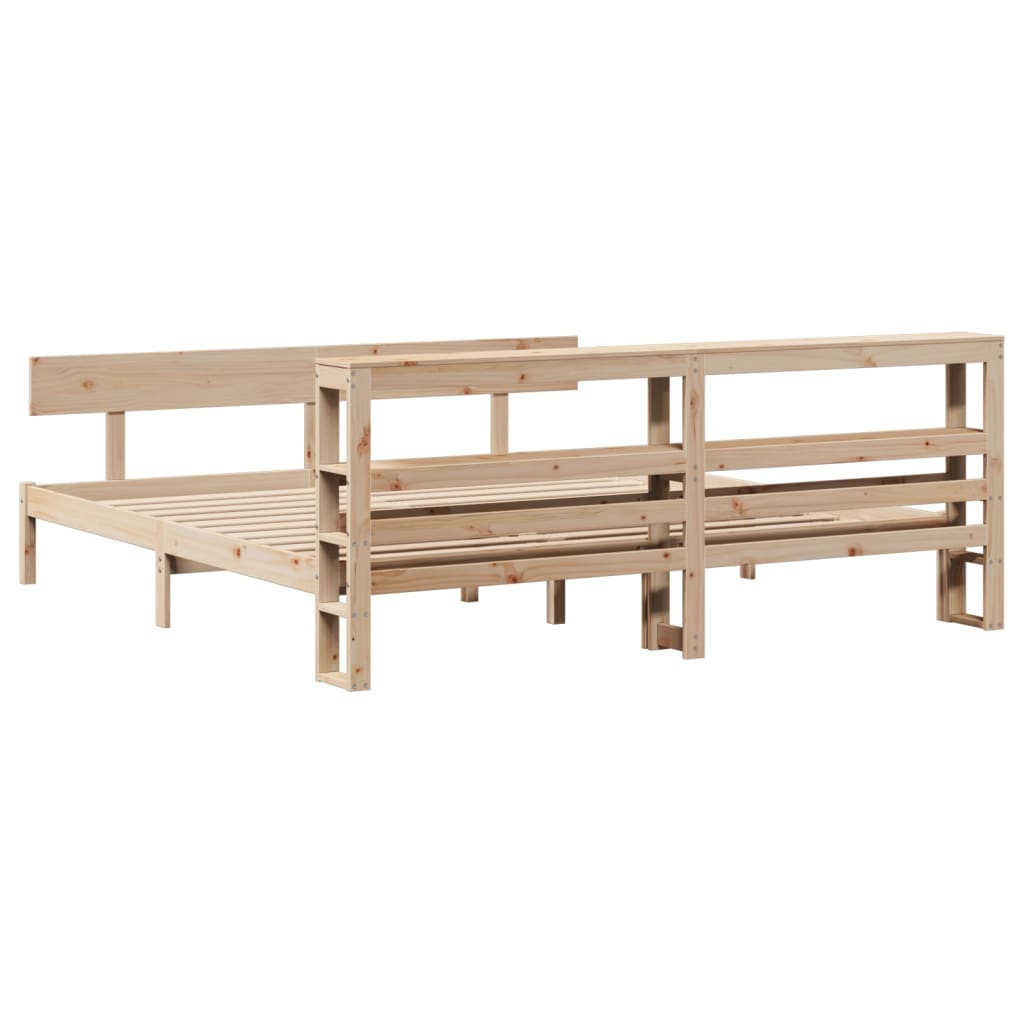 Bed Frame without Mattress 200x200 cm Solid Wood Pine