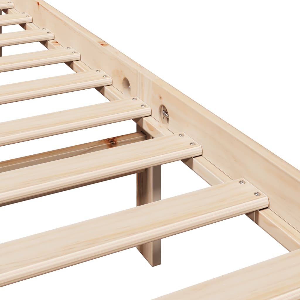 Bed Frame without Mattress 200x200 cm Solid Wood Pine