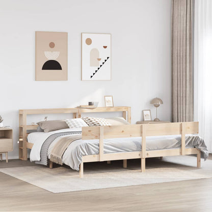 Bed Frame without Mattress 200x200 cm Solid Wood Pine