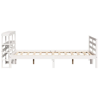 Bed Frame without Mattress White 140x190 cm Solid Wood Pine