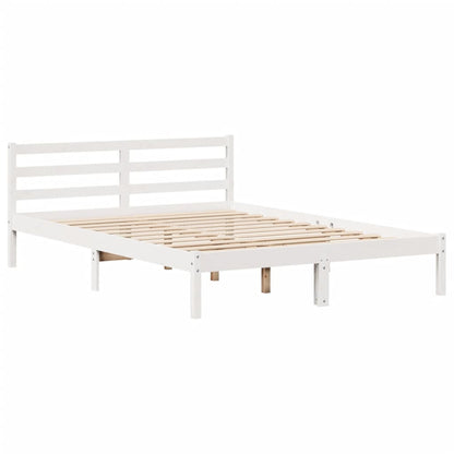 Bed Frame without Mattress White 140x190 cm Solid Wood Pine