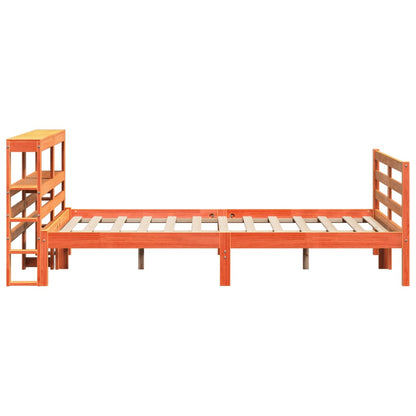 Bed Frame without Mattress Wax Brown 150x200 cm King Size Solid Wood Pine