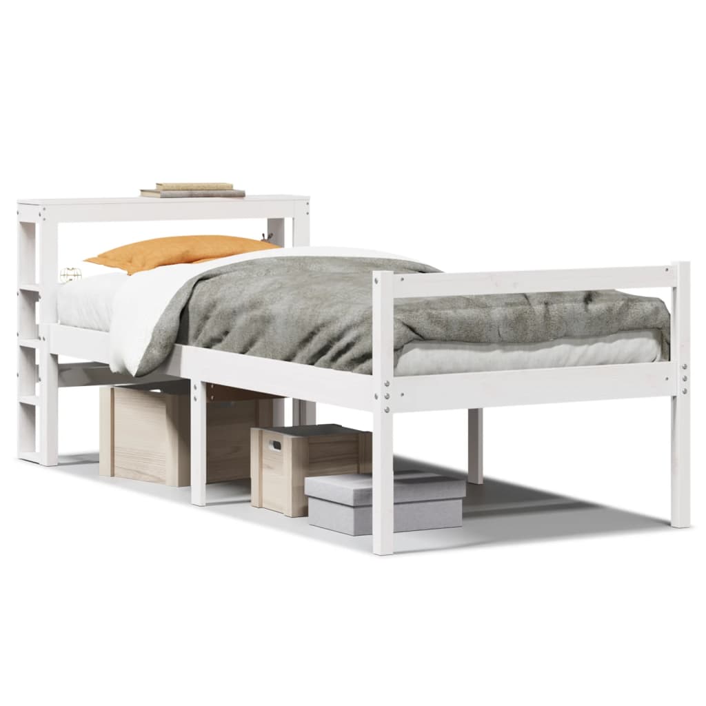 Senior Bed with Headboard without Mattress White 90x190 cm Single