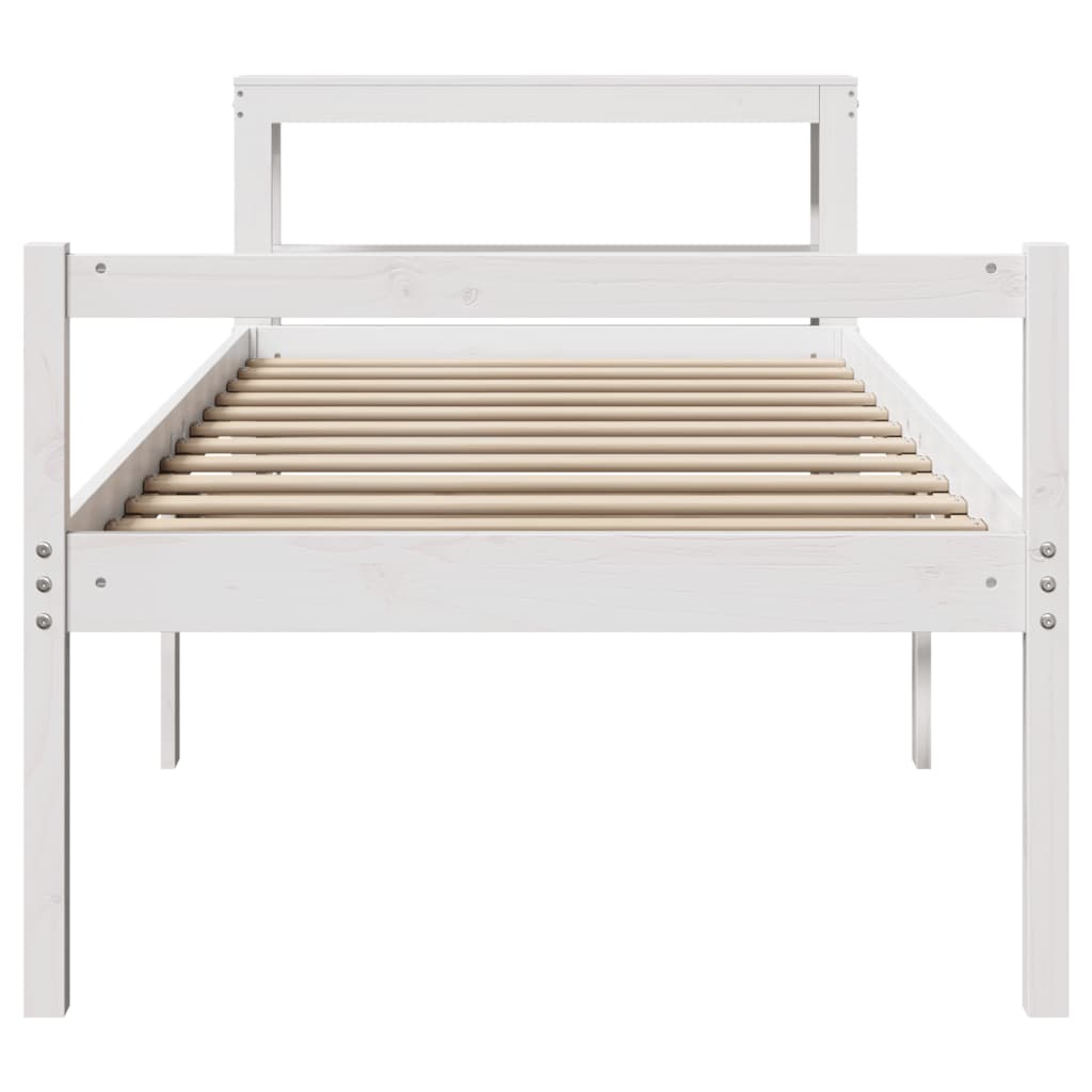 Senior Bed with Headboard without Mattress White 90x190 cm Single