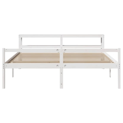 Senior Bed with Headboard without Mattress White 180x200 cm Super King