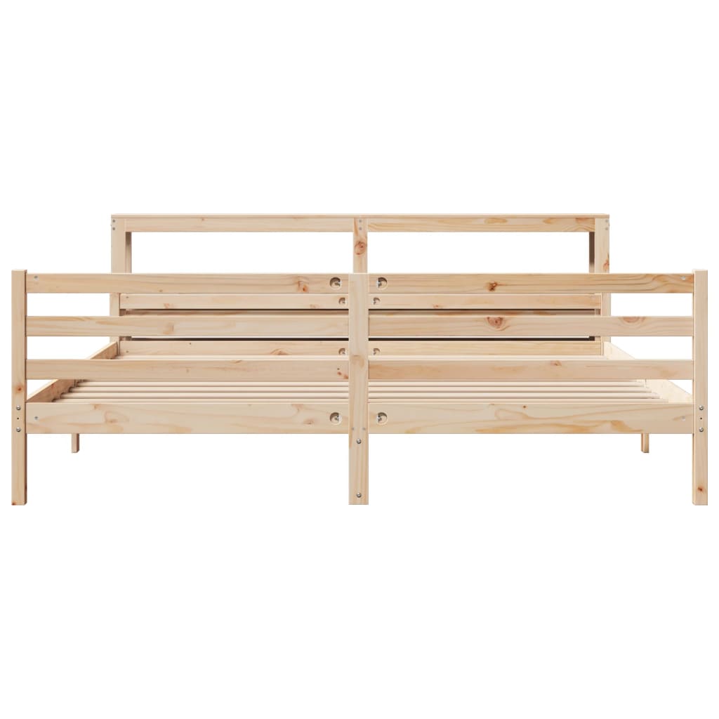 Bed Frame with Headboard without Mattress 200x200 cm