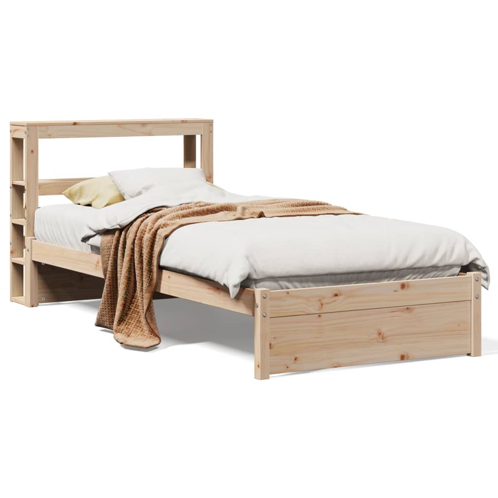 Bed Frame with Headboard without Mattress 75x190 cm Small Single