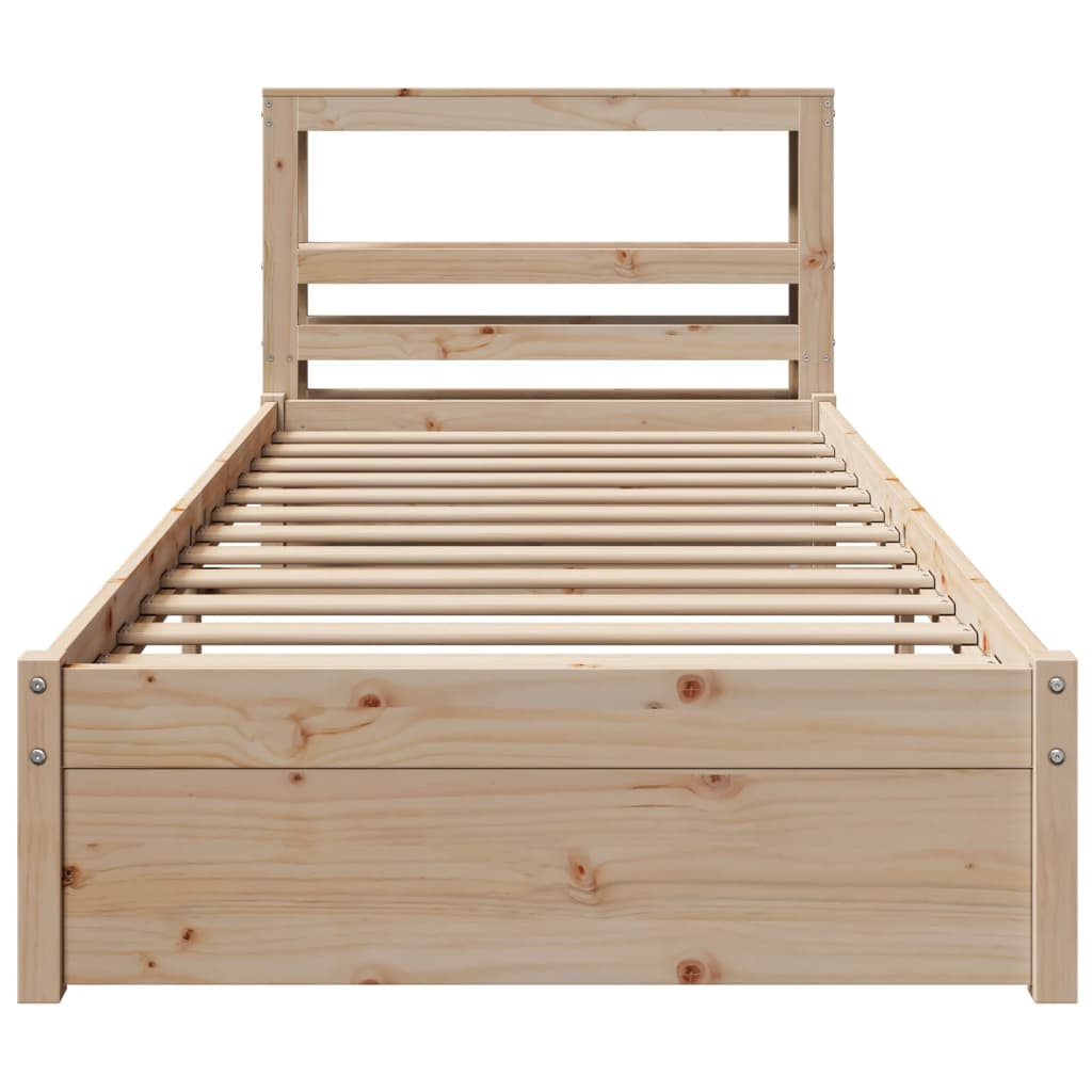 Bed Frame with Headboard without Mattress 75x190 cm Small Single