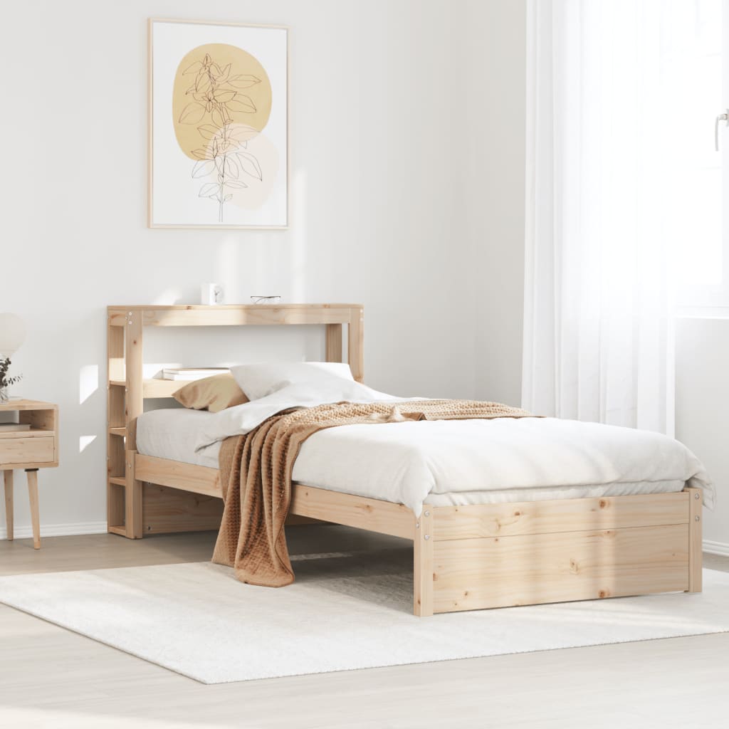 Bed Frame with Headboard without Mattress 75x190 cm Small Single