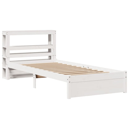 Bed Frame with Headboard without Mattress White 75x190 cm Small Single