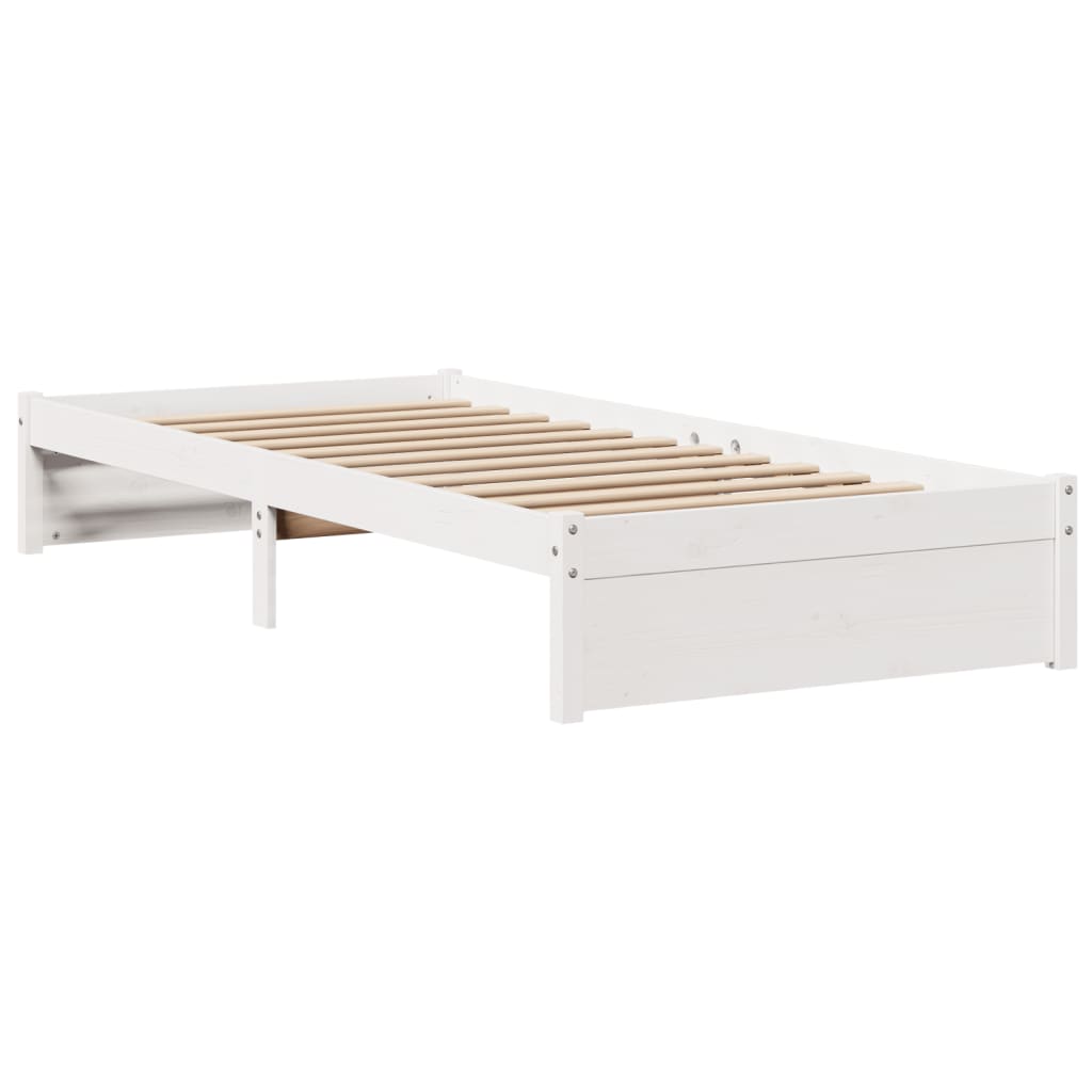 Bed Frame with Headboard without Mattress White 75x190 cm Small Single