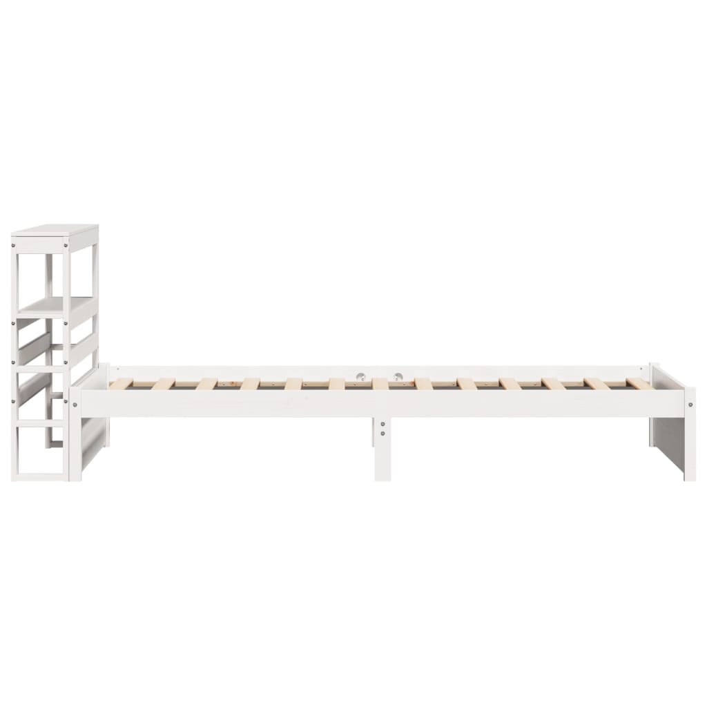 Bed Frame with Headboard without Mattress White 75x190 cm Small Single