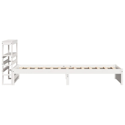 Bed Frame with Headboard without Mattress White 75x190 cm Small Single