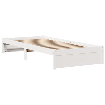 Bed Frame with Headboard without Mattress White 90x190 cm Single