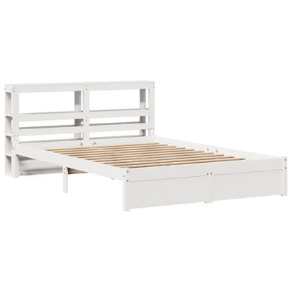 Bed Frame with Headboard without Mattress White 140x190 cm