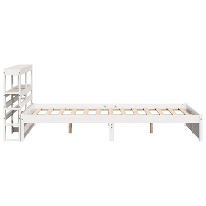 Bed Frame with Headboard without Mattress White 140x190 cm