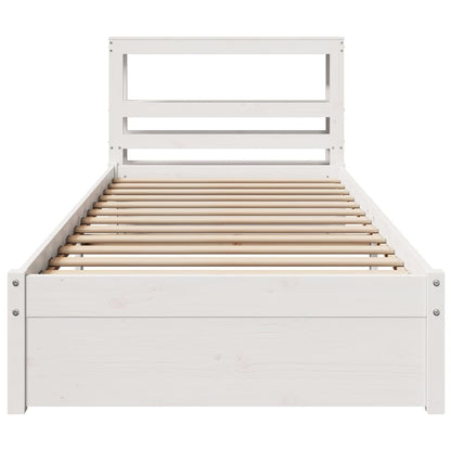 Bed Frame with Headboard without Mattress White 90x200 cm